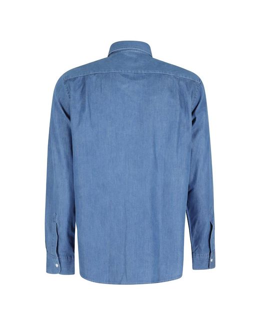 Aspesi Blue Denim Shirts for men