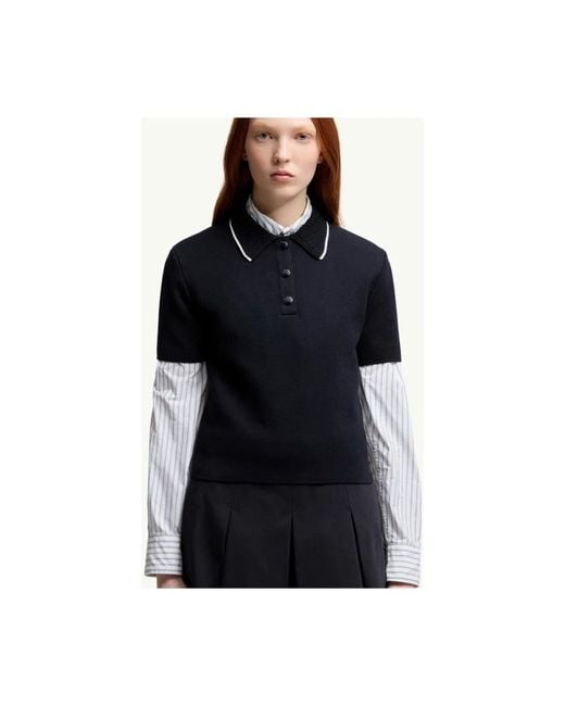 Moncler Black Polo Shirts