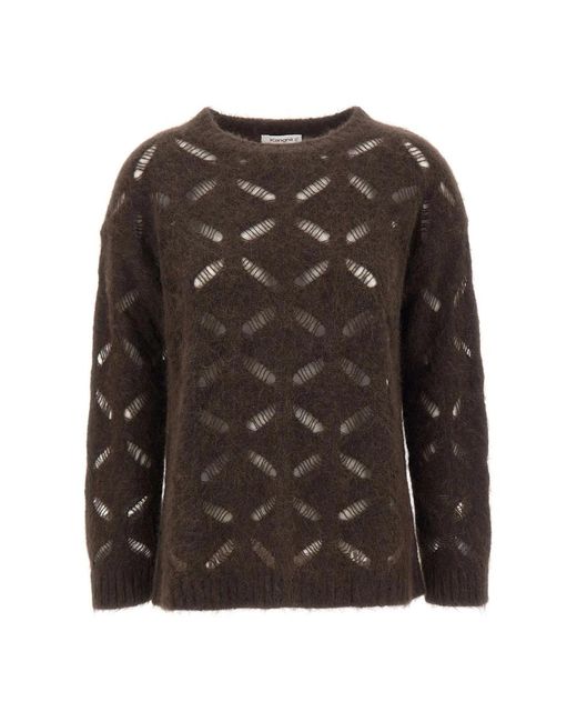 Kangra Brown Round-Neck Knitwear