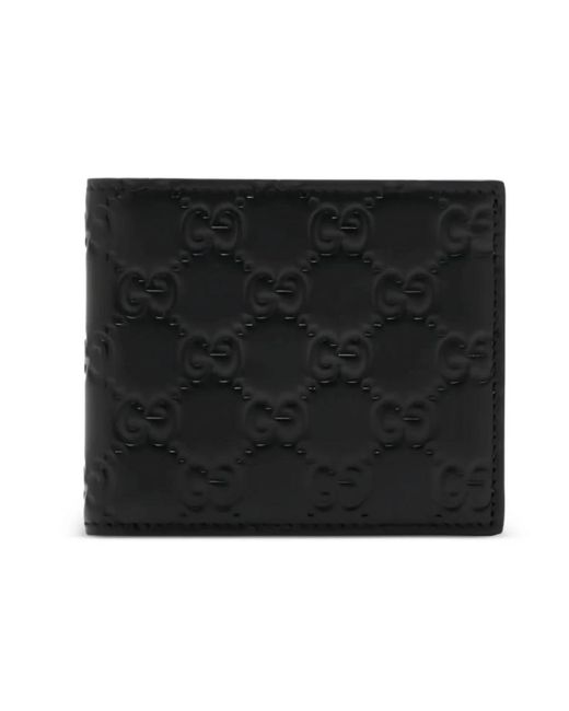 Gucci Accessoires ,Zwart ,Leer Gg Emblem Munt Portemonnee in het Black voor heren