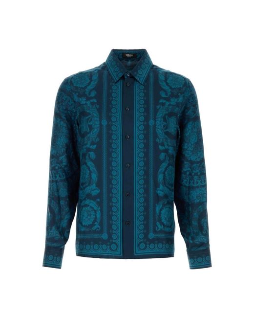Versace Blue Casual Shirts for men