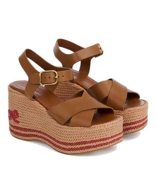 Chloé Brown Wedges