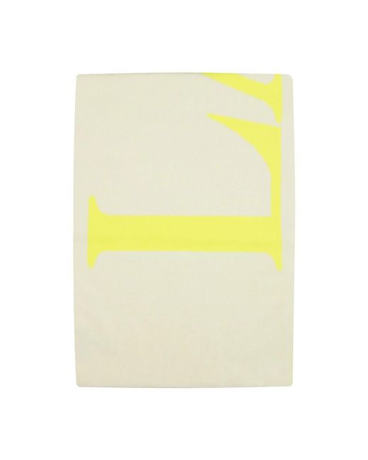 Lanvin Accessoires ,Wol Neon Gele Logo Wollen Sjaal in het Yellow