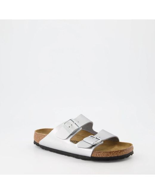 Birkenstock White Sliders