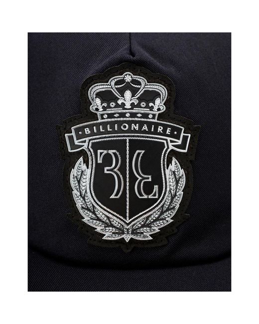 Billionaire Black Schwarze baumwoll-twill-kappe emblem