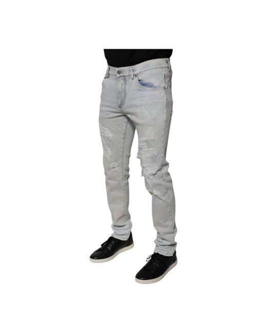 Dolce & Gabbana Gray Slim Fit Jeans for men