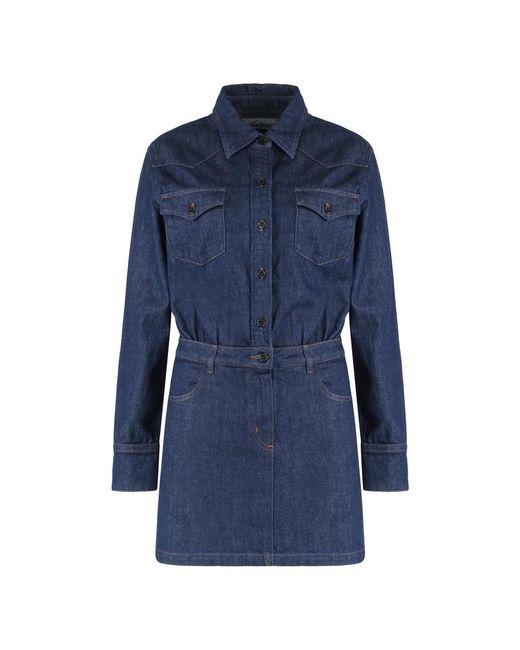 A.P.C. Mini Denim Jurk in het Blue