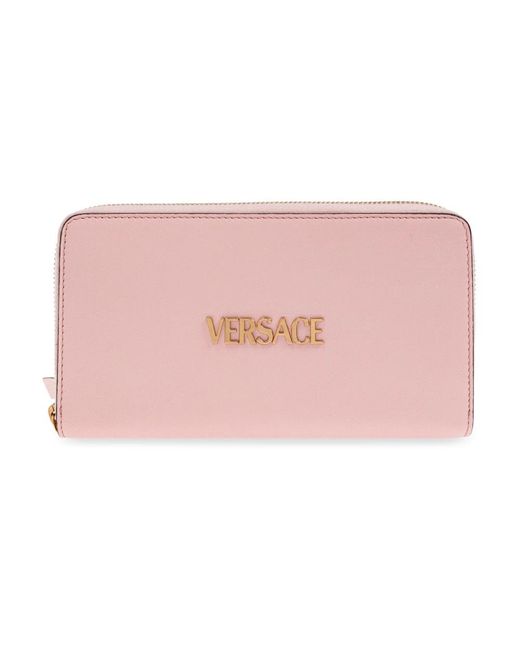 Versace Accessoires ,Roze ,Leer Tag Long Wallet in het Pink