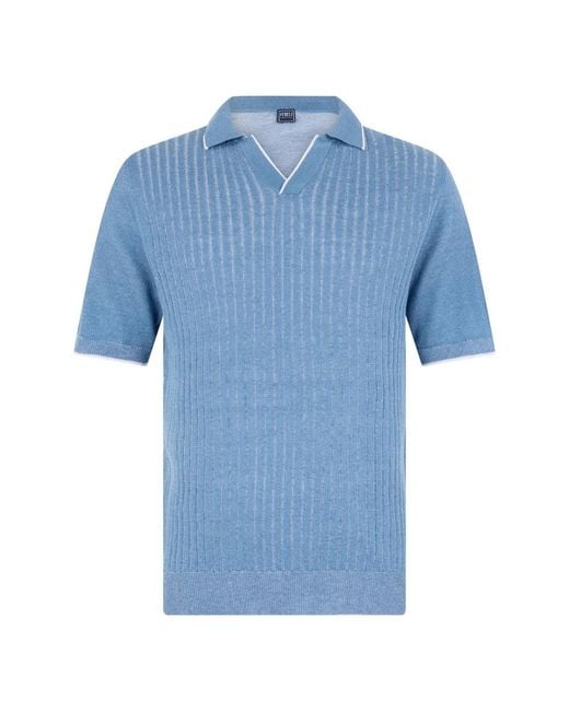 Fedeli Blue Polo Shirts for men