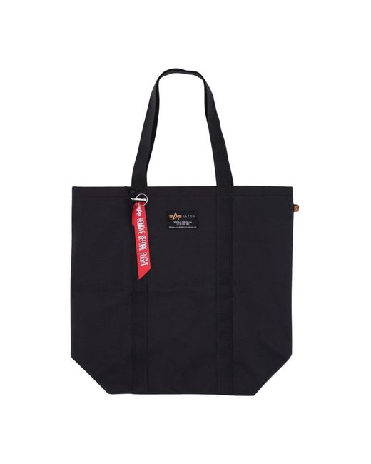 Alpha Industries Schwarze label shopping bag - streetwear kollektion in Black für Herren
