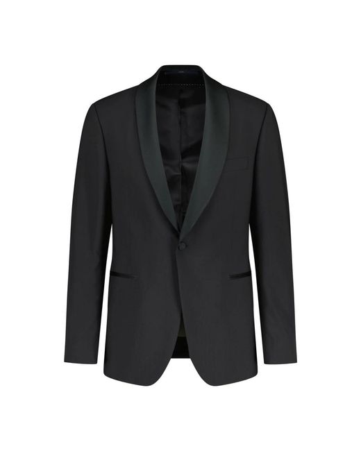 Blazer slim-fit con tasca petto angolata di EDUARD DRESSLER in Black da Uomo