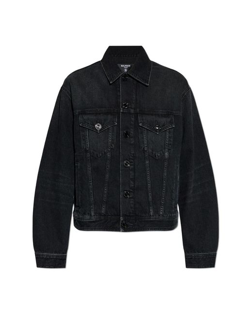 Balmain Black Denim Jackets for men