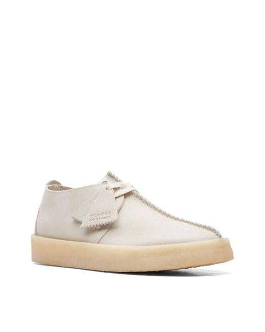 Clarks White Laced Shoes for men