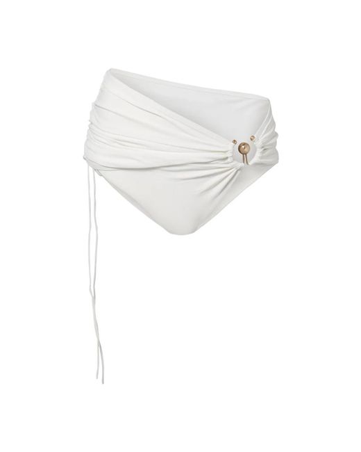 Christopher Esber Badmode ,Wit ,High-Waist Bikini Met Overlay Rok Met Plooitjes in het White