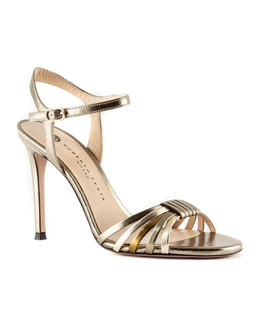 Roberto Festa Metallic High Heel Sandals
