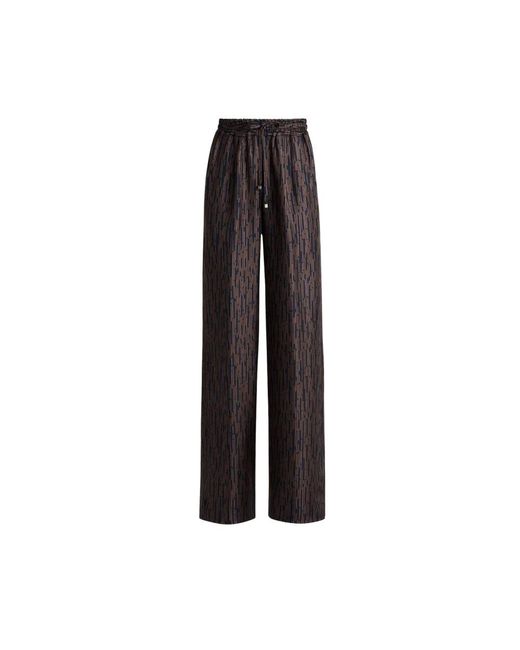 Kiton Broeken ,Veelkleurig ,Zijden Geometrisch Print Trekkoordbroek in het Black