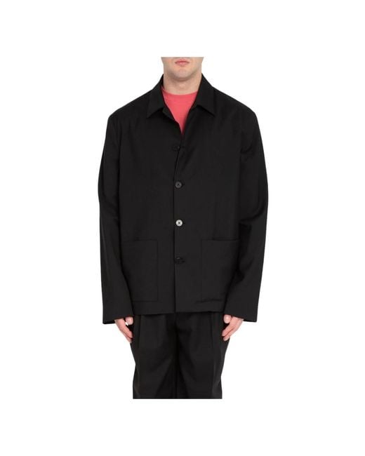Camicia in lana fine di Costumein in Black da Uomo