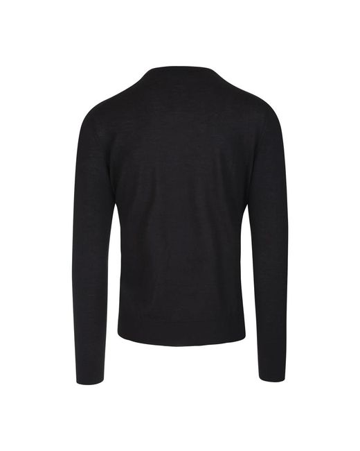 Fedeli Black V-Neck Knitwear for men