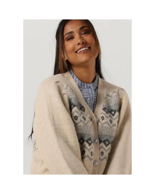 Lolly's Laundry Truien & Vesten ,Veelkleurig ,Wol Laura Cardigan in het Natural