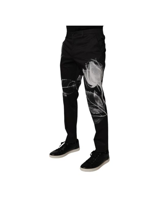 Dolce & Gabbana Black Slim-Fit Trousers for men