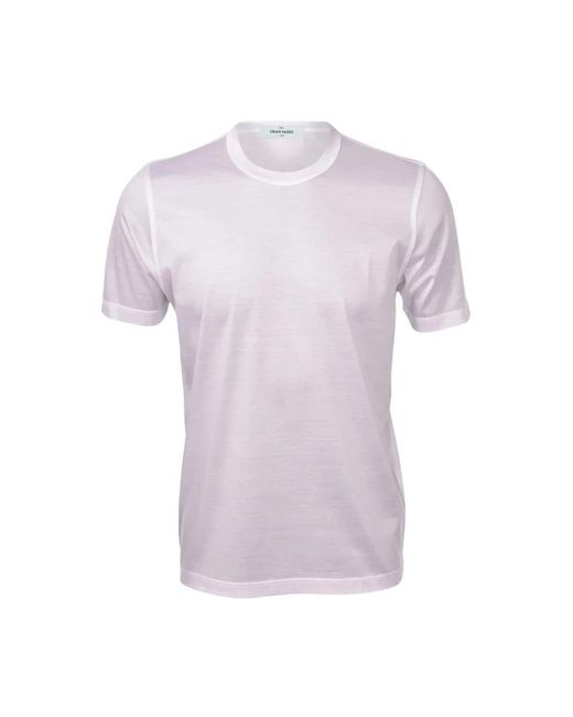 Gran Sasso Weiße baumwoll-t-shirt klassischer stil in Purple für Herren