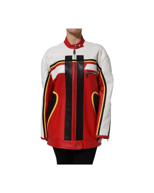 Dolce & Gabbana Red Leather Jackets