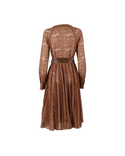 Max Mara Kleedjes ,Bruin ,Midi Jurken in het Brown