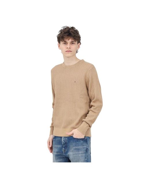 Round-Neck Knitwear Tommy Hilfiger de hombre de color Natural