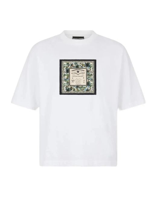 DSquared² Foulard Patch T-Shirt in het White voor heren