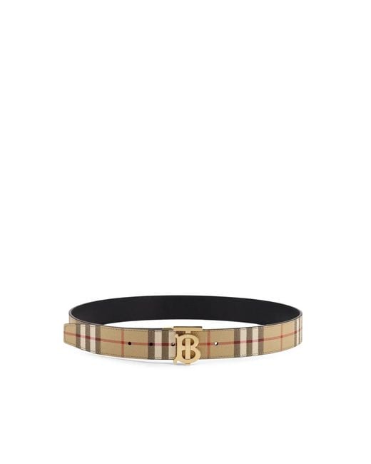Burberry Klassische Check Print Leder Gürtel in Brown für Herren