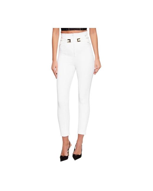 Elisabetta Franchi Natural Slim-Fit Trousers