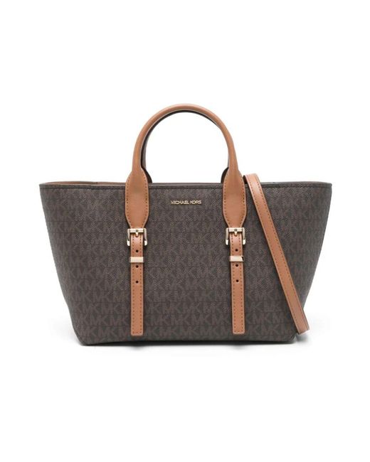Michael Kors Brown Braune schultertasche mit reißverschluss