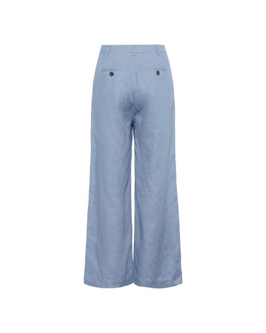 Part Two Broeken ,Blauw ,Denim Faded Denim Wijde Linnen Broek in het Blue