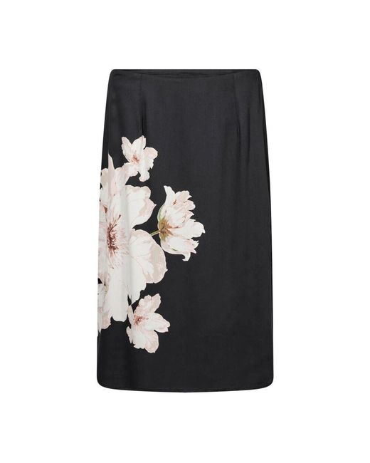 Midi Skirts Cream en coloris Black
