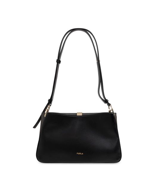 Furla Black Agata Medium Schultertasche