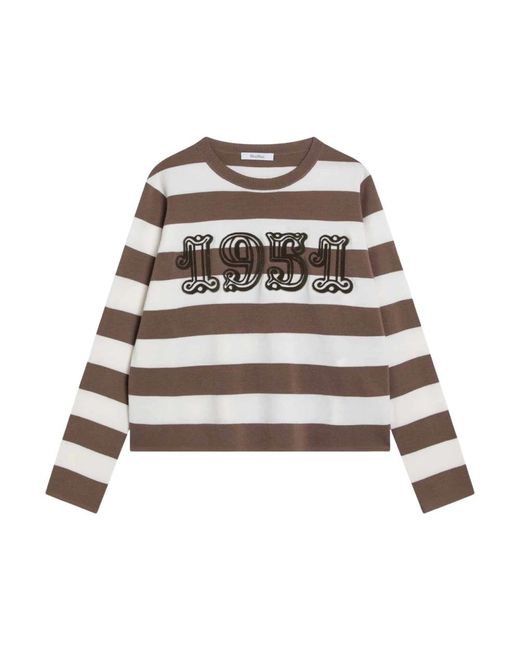 Max Mara Women's Gray Round-Neck Knitwear