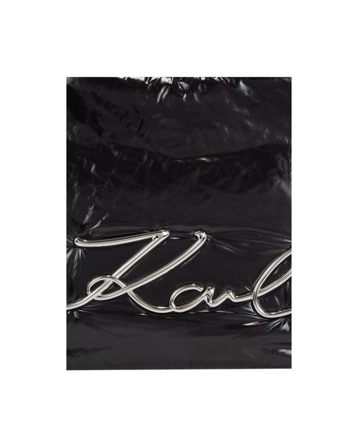 Karl Lagerfeld Black Signature soft tote nylon tasche