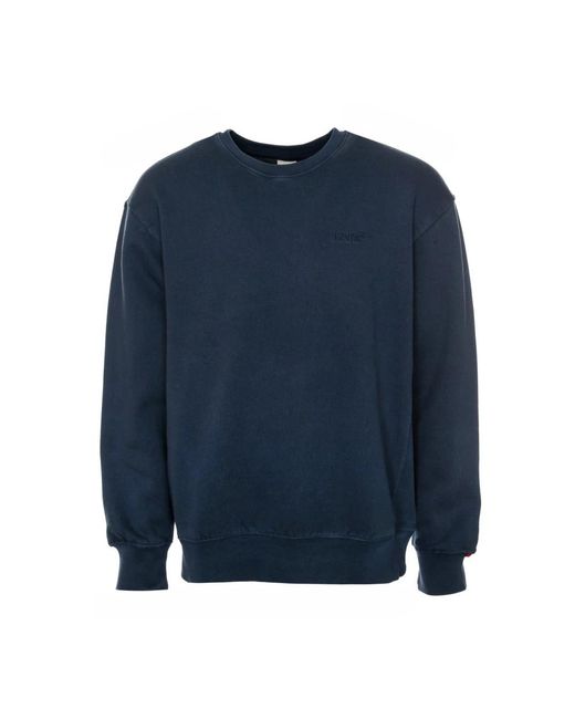 Levi's Hoodies & Sweatvesten ,Blauw ,Katoen Authentic Crew Sweatshirt in het Blue voor heren