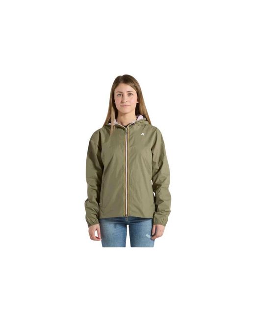 K-Way Green Wendbare Wasserdichte Winddichte Jacke
