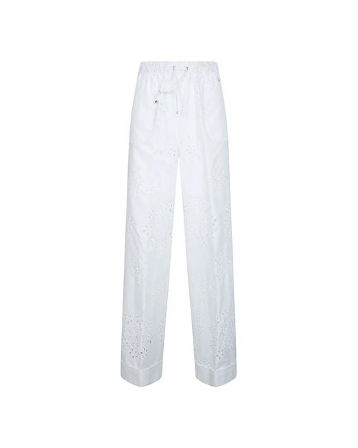 Herno White Straight Trousers