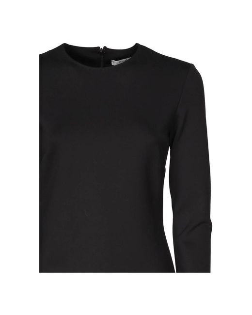 Max Mara Kleedjes ,Zwart ,Leer Bartolo Midi-Jurk in het Black