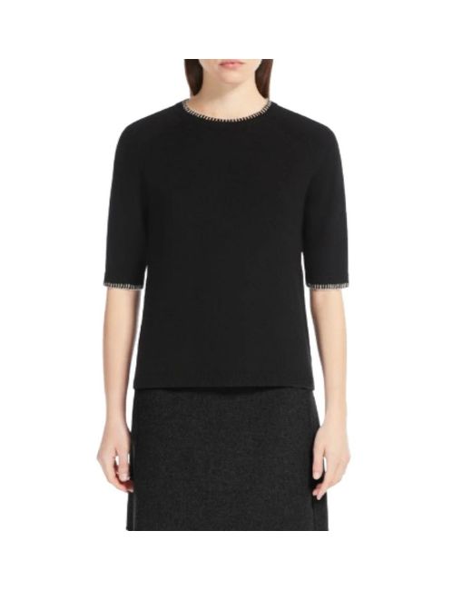 Max Mara Black Round-Neck Knitwear