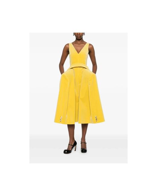 J.W. Anderson Yellow Midi Dresses