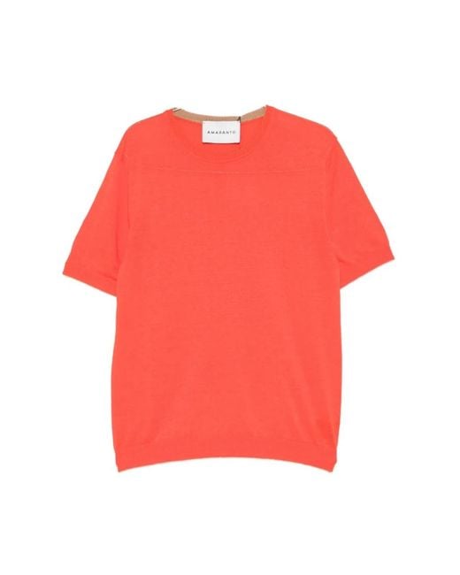 Amaranto Red Round-Neck Knitwear for men