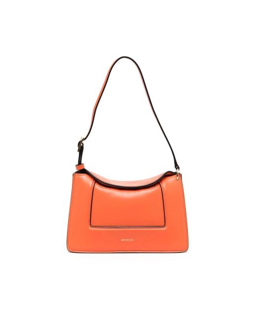 Wandler Perzik Oranje Leren Clutch Tas in het Orange