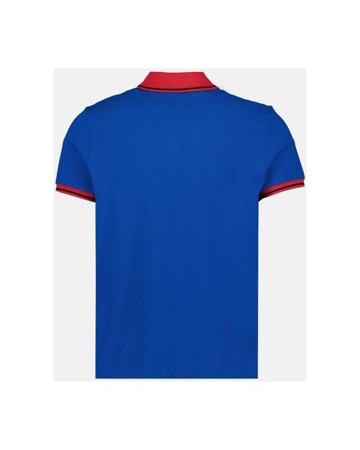 Moncler Tricolor polo shirt klassische passform kurzarm in Blue für Herren