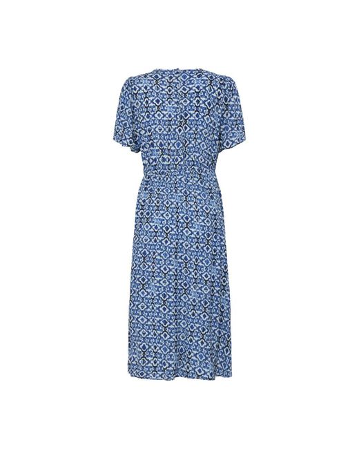 Ichi Blue Midi Dresses