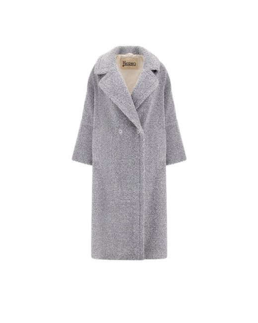 Herno Gray Double-Breasted Coats
