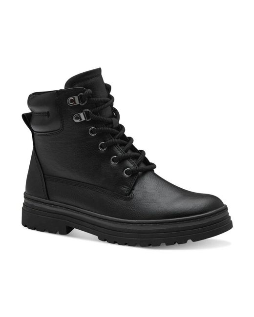 Lace-Up Boots di Marco Tozzi in Black