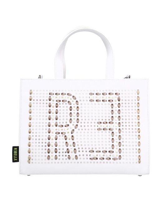 Rebelle White Shopping Bags